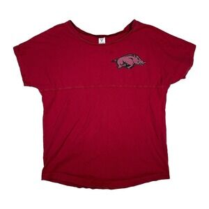 VENLEY Arkansas Razorbacks Go Hogs Jersey T Shirt Red Womens L